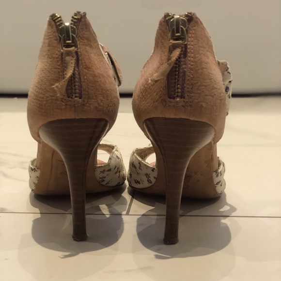 Anthropologie Open Toe Floral Heels - Picture 3 of 3
